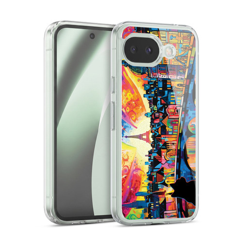 Michael David Ward Psychedelic Art Midnight Cat In Paris Soft Gel Case for Google Pixel 10a