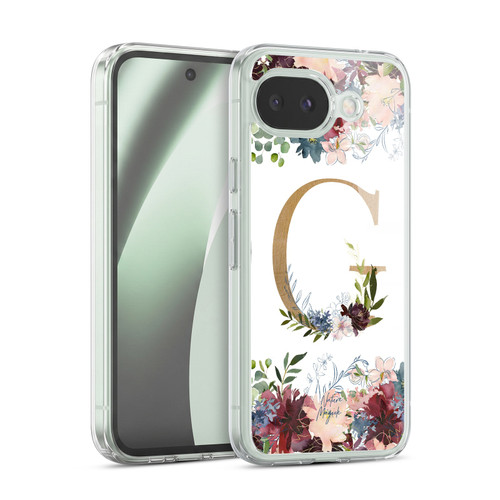 Nature Magick Flowers Monogram Floral Gold Letter G Soft Gel Case for Google Pixel 10a