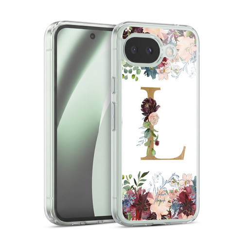 Nature Magick Flowers Monogram Floral Gold Letter L Soft Gel Case for Google Pixel 10a