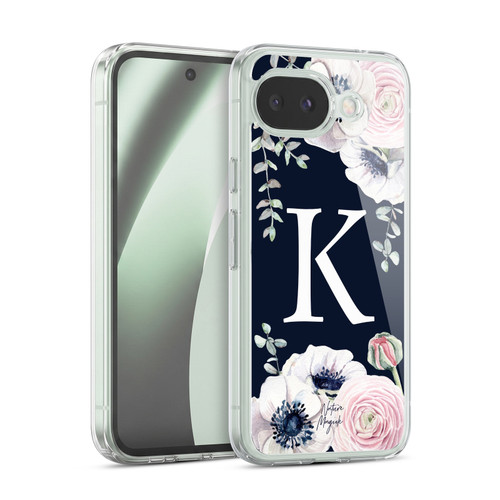 Nature Magick Floral Monogram Navy Flowers 1 Letter K Soft Gel Case for Google Pixel 10a