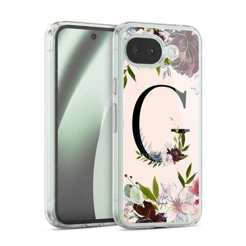 Nature Magick Rose Gold Flowers Monogram 1 Letter G Soft Gel Case for Google Pixel 10a