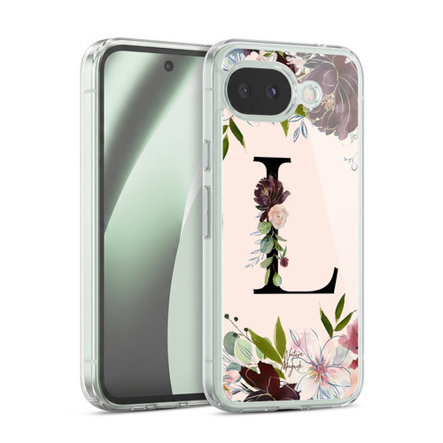 Nature Magick Rose Gold Flowers Monogram 1 Letter L Soft Gel Case for Google Pixel 10a