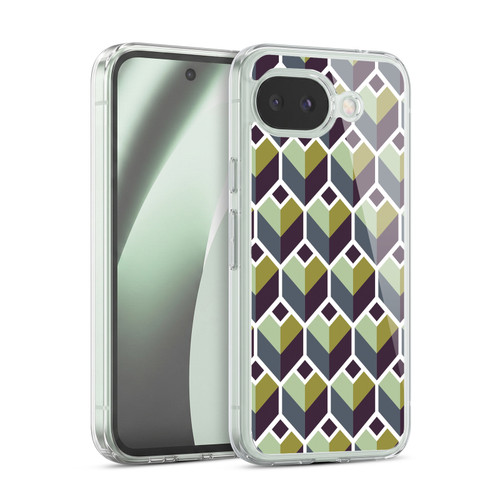 Head Case Designs Optical Geometric Prints Green Polygons Soft Gel Case for Google Pixel 10a