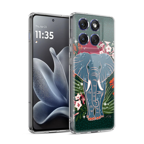 Cat Coquillette Tropical Wildlife Elephant And Aloe Soft Gel Case for Motorola Edge 70