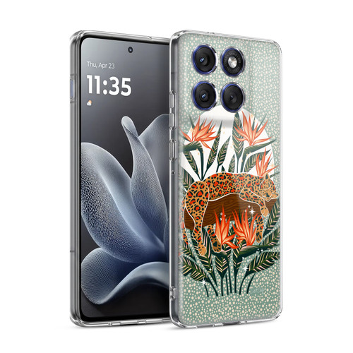 Cat Coquillette Tropical Wildlife Leopard Moonrise Soft Gel Case for Motorola Edge 70