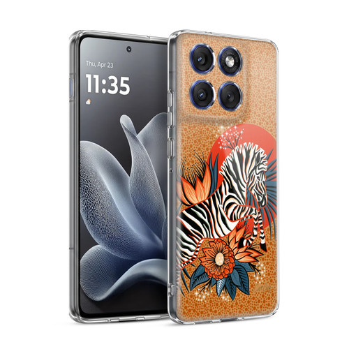 Cat Coquillette Tropical Wildlife Zebra Leap Soft Gel Case for Motorola Edge 70