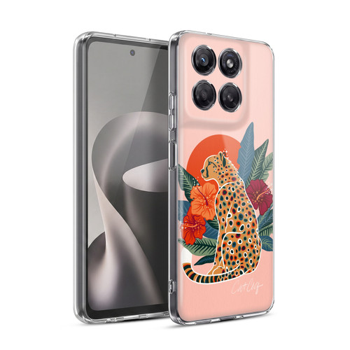 Cat Coquillette Tropical Wildlife Cheetah And Hibiscus Soft Gel Case for Motorola Moto G37 Power