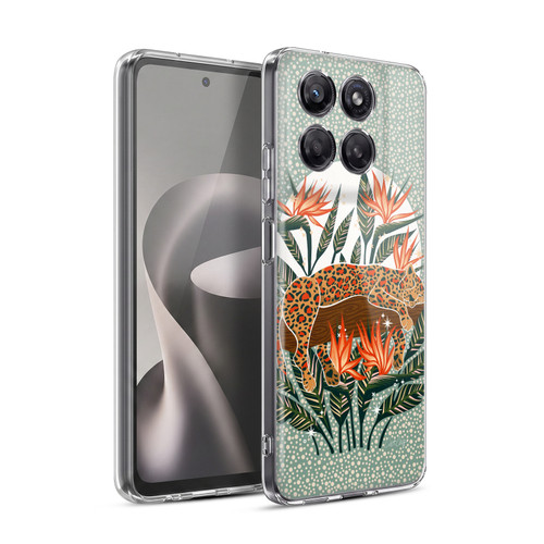 Cat Coquillette Tropical Wildlife Leopard Moonrise Soft Gel Case for Motorola Moto G37 Power