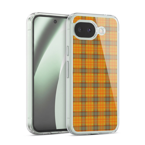 Head Case Designs Plaid - Pattern Collection Green Orange Soft Gel Case for Google Pixel 10a