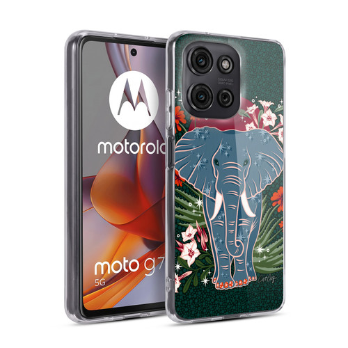 Cat Coquillette Tropical Wildlife Elephant And Aloe Soft Gel Case for Motorola Moto G75
