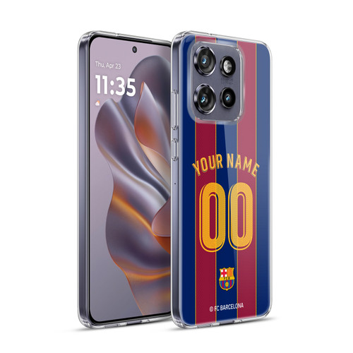 Custom Customised Personalised FC Barcelona 2020/21 Kit Home Soft Gel Case for Motorola Edge 50 Neo