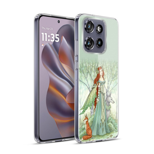 Amy Brown Mystical Art Woodland Fairy With Fox & Wolf Soft Gel Case for Motorola Edge 50 Neo