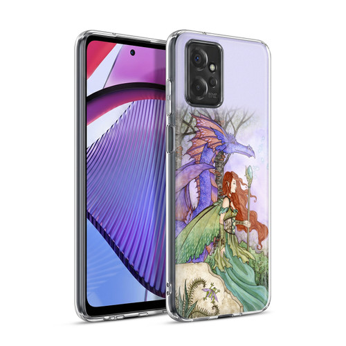 Amy Brown Mystical Art Fairy On A Journey With Dragon Soft Gel Case for Motorola Moto G Power (2023)