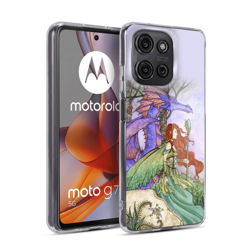 Amy Brown Mystical Art Fairy On A Journey With Dragon Soft Gel Case for Motorola Moto G75