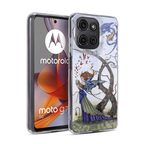 Amy Brown Mystical Art Reading Fairy With Dragon Soft Gel Case for Motorola Moto G75