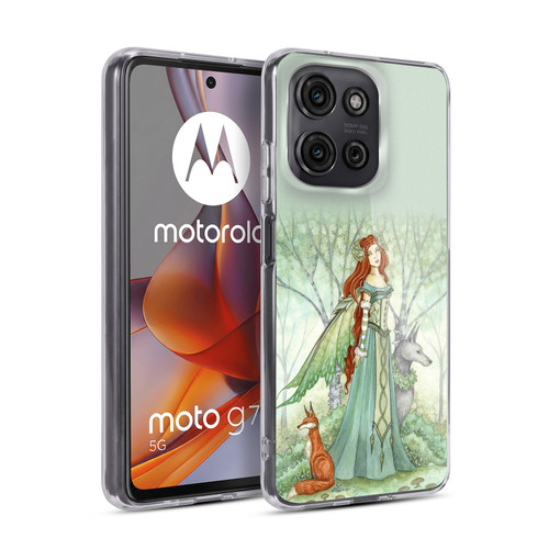 Amy Brown Mystical Art Woodland Fairy With Fox & Wolf Soft Gel Case for Motorola Moto G75