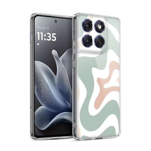 Kierkegaard Design Studio Retro Abstract Patterns Celadon Sage Swirl Soft Gel Case for Motorola Edge 70