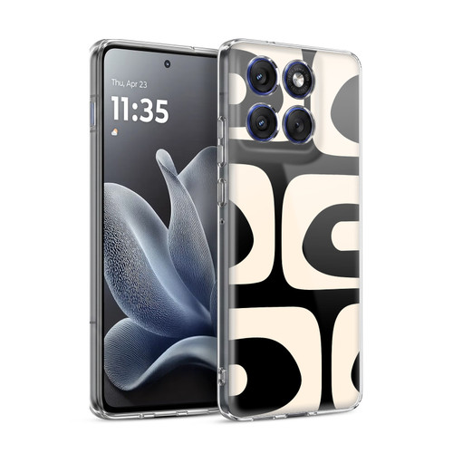 Kierkegaard Design Studio Retro Abstract Patterns Modern Piquet Black Cream Soft Gel Case for Motorola Edge 70