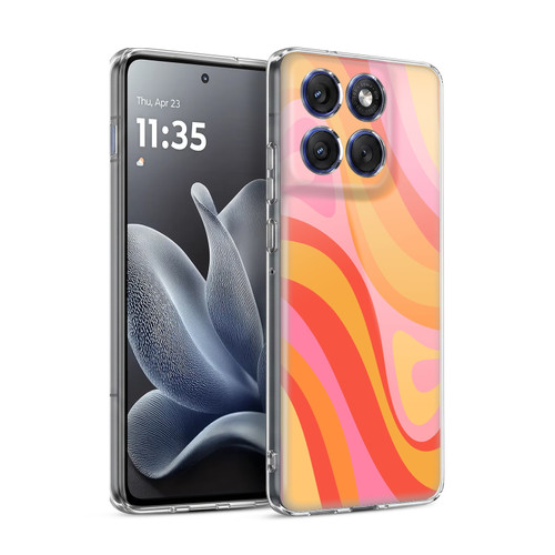 Kierkegaard Design Studio Retro Abstract Patterns Pink Orange Yellow Swirl Soft Gel Case for Motorola Edge 70