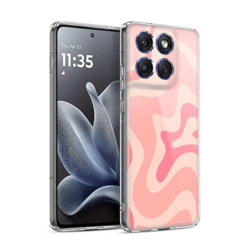 Kierkegaard Design Studio Retro Abstract Patterns Soft Pink Liquid Swirl Soft Gel Case for Motorola Edge 70