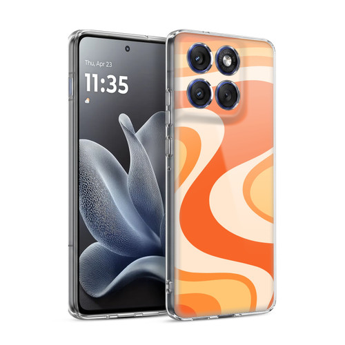Kierkegaard Design Studio Retro Abstract Patterns Tangerine Wave Machine Soft Gel Case for Motorola Edge 70