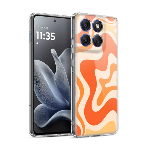 Kierkegaard Design Studio Retro Abstract Patterns Tangerine Orange Tone Soft Gel Case for Motorola Edge 70