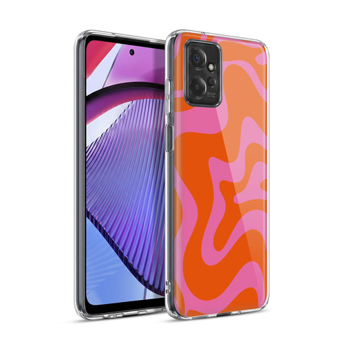 Kierkegaard Design Studio Retro Abstract Patterns Hot Pink Orange Swirl Soft Gel Case for Motorola Moto G Power (2023)