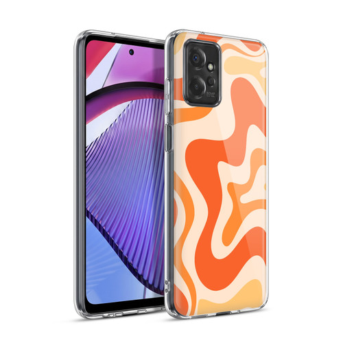 Kierkegaard Design Studio Retro Abstract Patterns Tangerine Orange Tone Soft Gel Case for Motorola Moto G Power (2023)