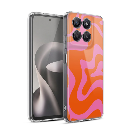 Kierkegaard Design Studio Retro Abstract Patterns Hot Pink Orange Swirl Soft Gel Case for Motorola Moto G37 Power