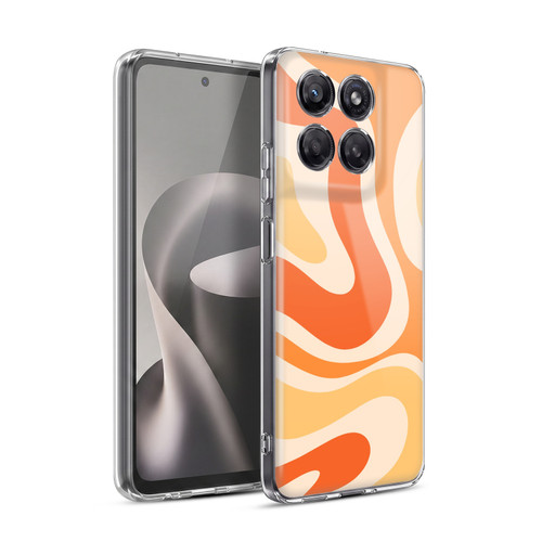 Kierkegaard Design Studio Retro Abstract Patterns Modern Orange Tangerine Swirl Soft Gel Case for Motorola Moto G37 Power