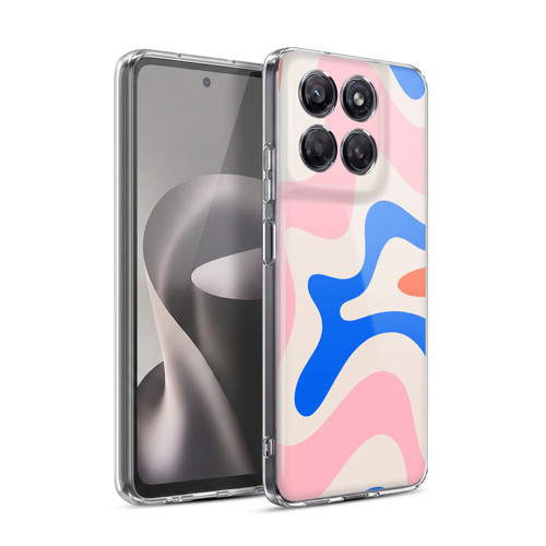 Kierkegaard Design Studio Retro Abstract Patterns Pink Blue Orange Swirl Soft Gel Case for Motorola Moto G37 Power