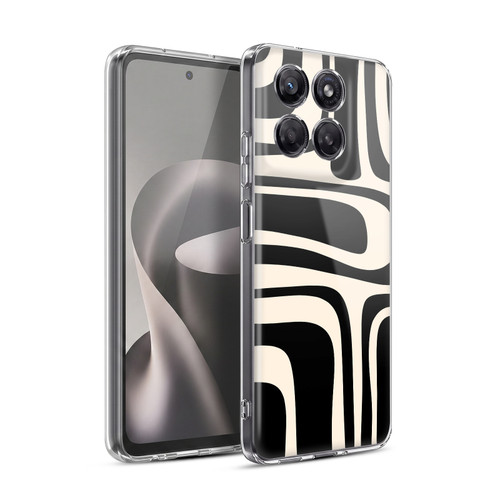 Kierkegaard Design Studio Retro Abstract Patterns Palm Springs Black Cream Soft Gel Case for Motorola Moto G37 Power