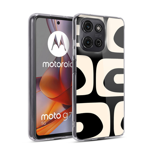 Kierkegaard Design Studio Retro Abstract Patterns Modern Piquet Black Cream Soft Gel Case for Motorola Moto G75