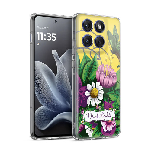 Frida Kahlo Purple Florals Butterfly Soft Gel Case for Motorola Edge 70