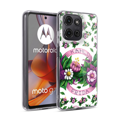 Frida Kahlo Purple Florals Ribbon Soft Gel Case for Motorola Moto G75