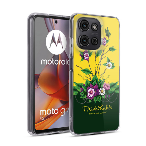 Frida Kahlo Purple Florals Shrub Soft Gel Case for Motorola Moto G75
