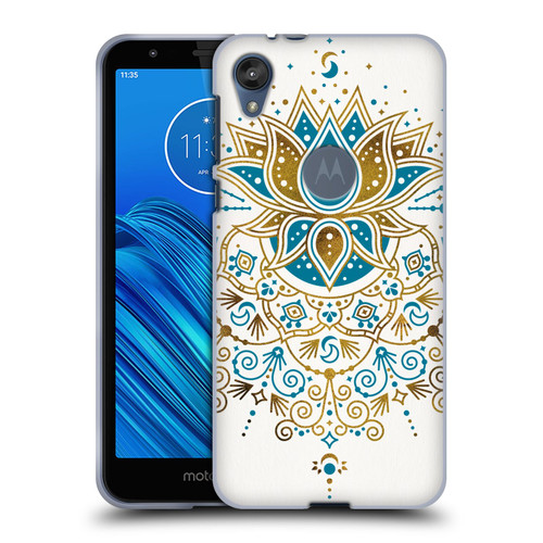 Cat Coquillette Patterns 6 Lotus Bloom Mandala 4 Soft Gel Case for Motorola Moto E6