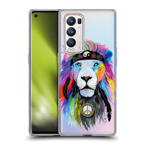 Pixie Cold Cats Hippy Lion Soft Gel Case for OPPO Find X3 Neo / Reno5 Pro+ 5G