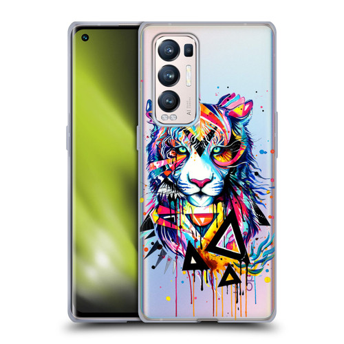 Pixie Cold Cats Shattered Tiger Soft Gel Case for OPPO Find X3 Neo / Reno5 Pro+ 5G