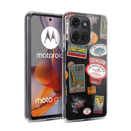 Busted Knuckle Garage Graphics Patches Soft Gel Case for Motorola Moto G75