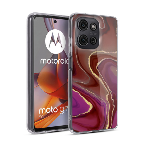 LebensArt Geo Liquid Marble Rose Ombre Soft Gel Case for Motorola Moto G75