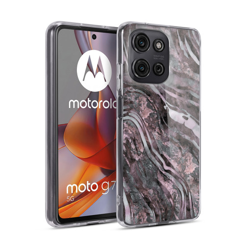 LebensArt Geo Liquid Marble River Stone Soft Gel Case for Motorola Moto G75