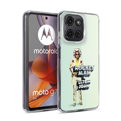 Elton John Artwork Rocket Man Single Soft Gel Case for Motorola Moto G75