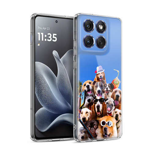 Random Galaxy Animals Beach Dog Selfie With Glasses Soft Gel Case for Motorola Edge 70