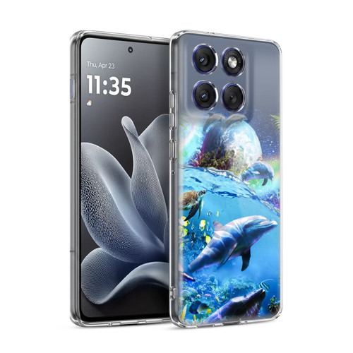 Random Galaxy Animals Galaxy Dolphins Soft Gel Case for Motorola Edge 70