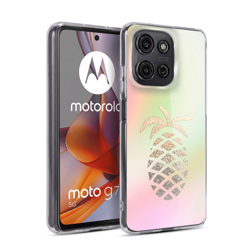 Monika Strigel Dreamland Gold Pineapple Soft Gel Case for Motorola Moto G75