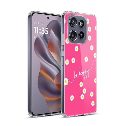 Monika Strigel Happy Daisy Hotpink Soft Gel Case for Motorola Edge 50 Neo