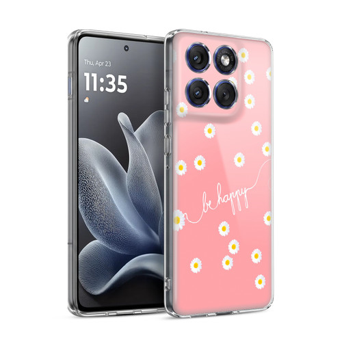 Monika Strigel Happy Daisy Coral Soft Gel Case for Motorola Edge 70