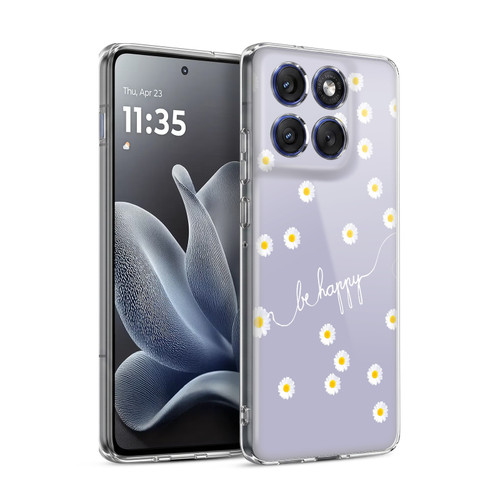 Monika Strigel Happy Daisy Lavender Soft Gel Case for Motorola Edge 70