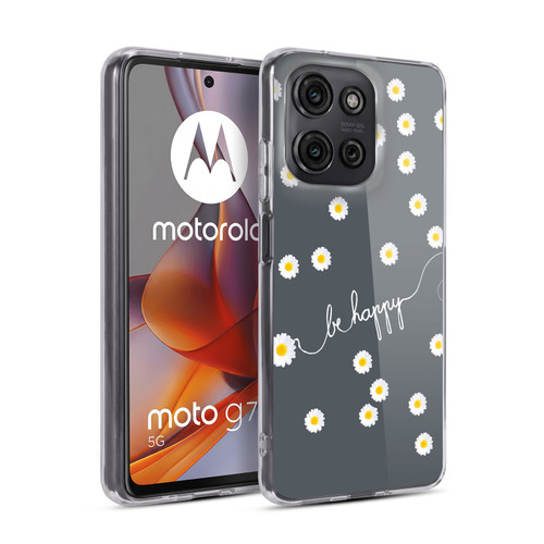 Monika Strigel Happy Daisy Grey Soft Gel Case for Motorola Moto G75